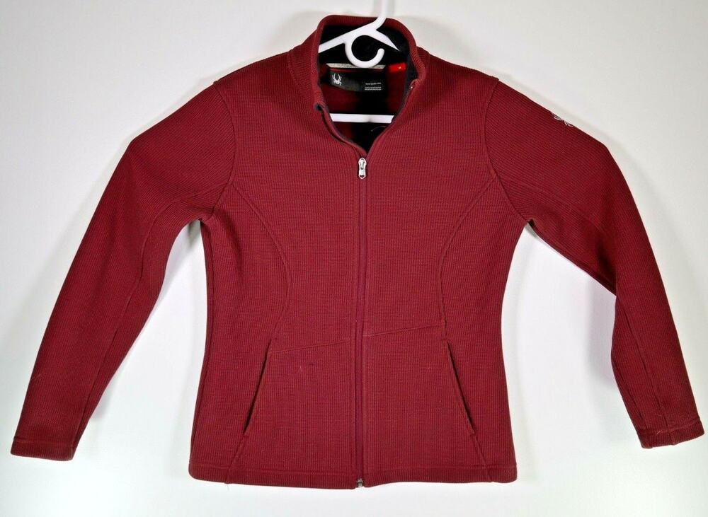 Spyder Stryke Jacket Womens Medium Maroon Red Full Zip Ski Winter Snowboard